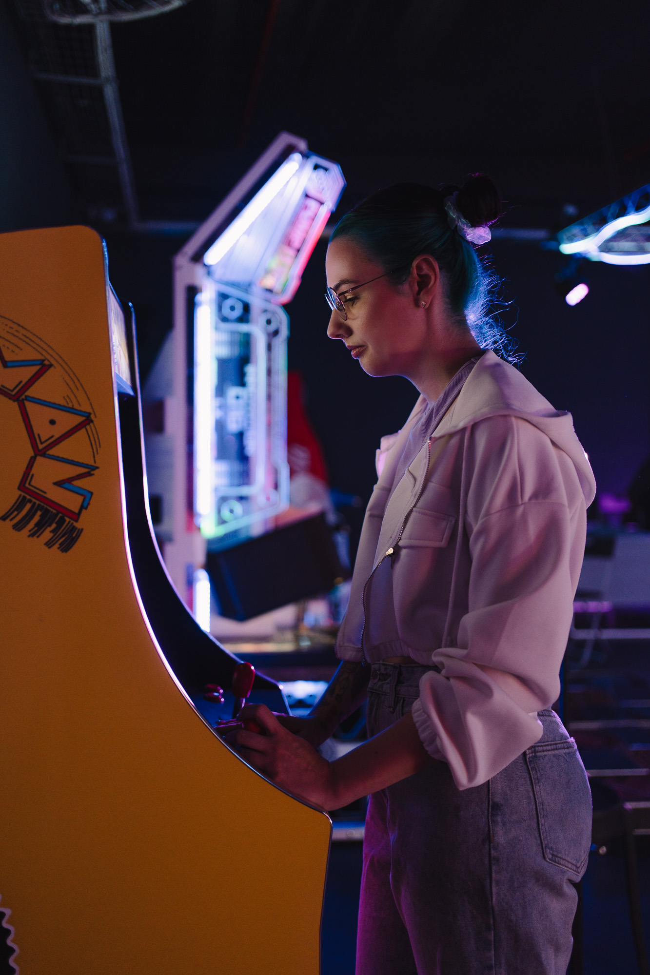 portrait pro dans un salle d'arcade